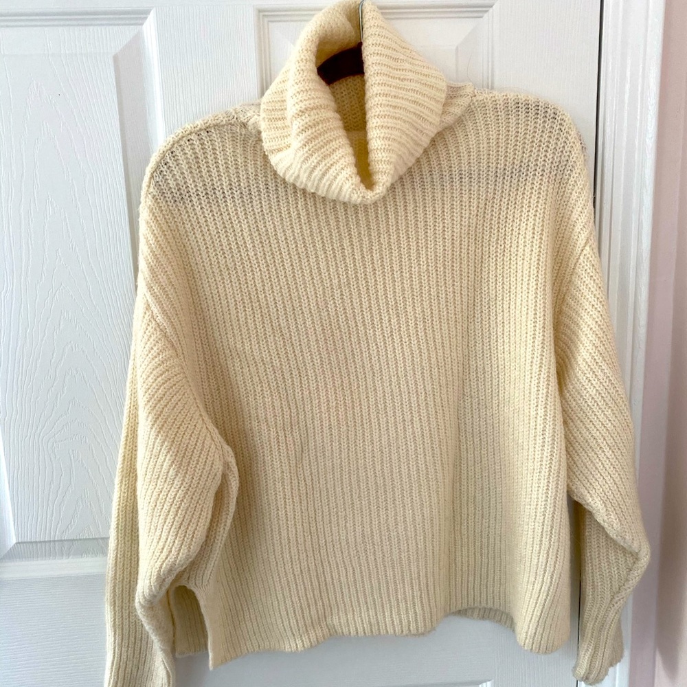 Zara Turtleneck Cream Sweater